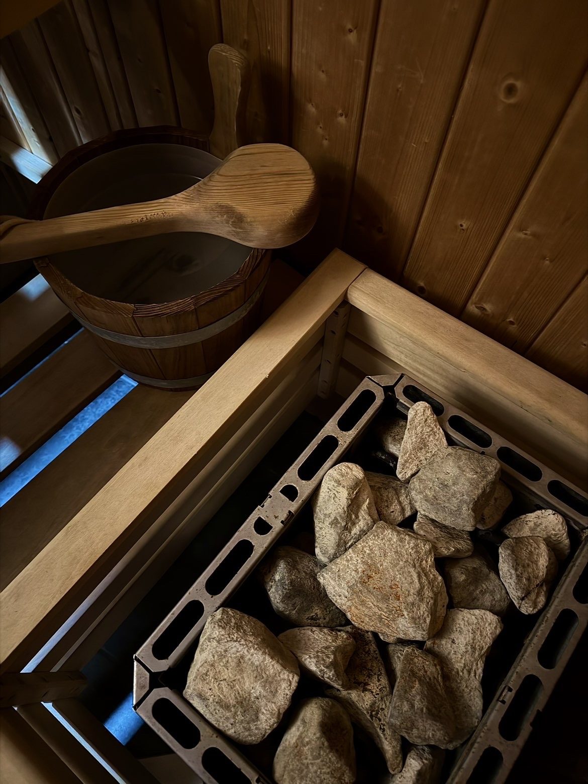 Sauna à la chaleur ambrée